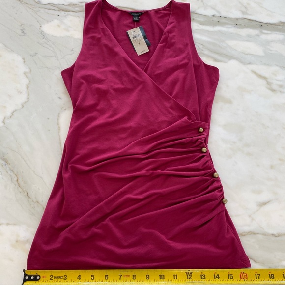 ANN TAYLOR RASPBERRY FAUX WRAP TOP SMALL NWTS! - Picture 14 of 17